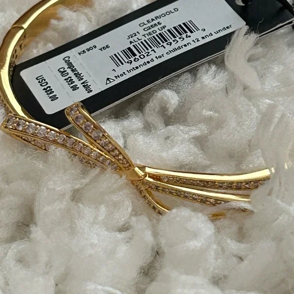 Kate Spade Gold Ribbon Bracelet with Sparkling Accents - Picture 4 of 5